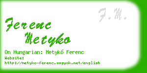 ferenc metyko business card